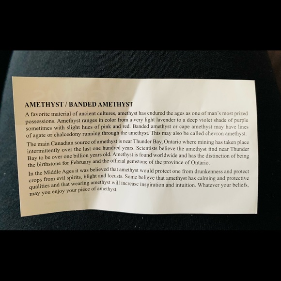 Beautiful Amethyst druse stone pendant necklace framed by gold tone metal NWT - Picture 7 of 9